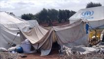 تضرر مخيمات يقطنها متضررون من الزلزال بسبب عاصفة في سورية (العربي الجديد)