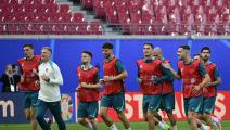 لاعبو البرتغال حصة تدريبية، 17 يونيو 2024 (جون ماكدوجال/ فرانس برس)
