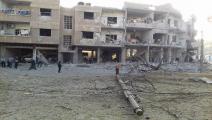 الدمار في مدينة عربين في الغوطة الشرقية(فيسبوك)