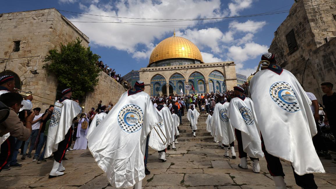 احتفالات بمناسبة مولد النبي في المسجد الأقصى بالقدس (أحمد غرابلي/ Getty)