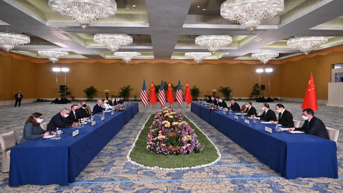 قمة صينية أميركية على هامش قمة العشرين في بالي في إندونيسيا 14/11/2022 (فرانس برس)