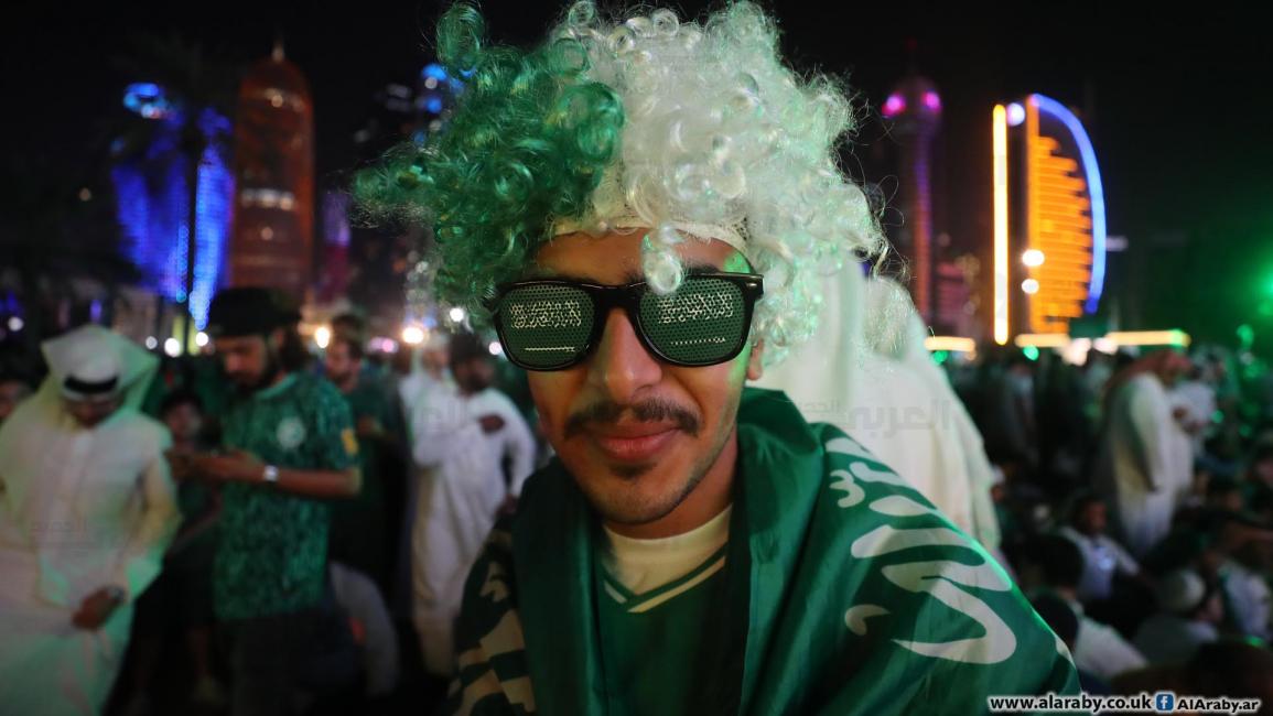 مشجع سعودي. (تصوير: حسين بيضون)