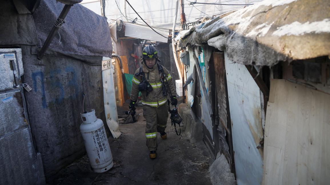 حريق يدمر 60 منزلاً في عاصمة كوريا الجنوبية