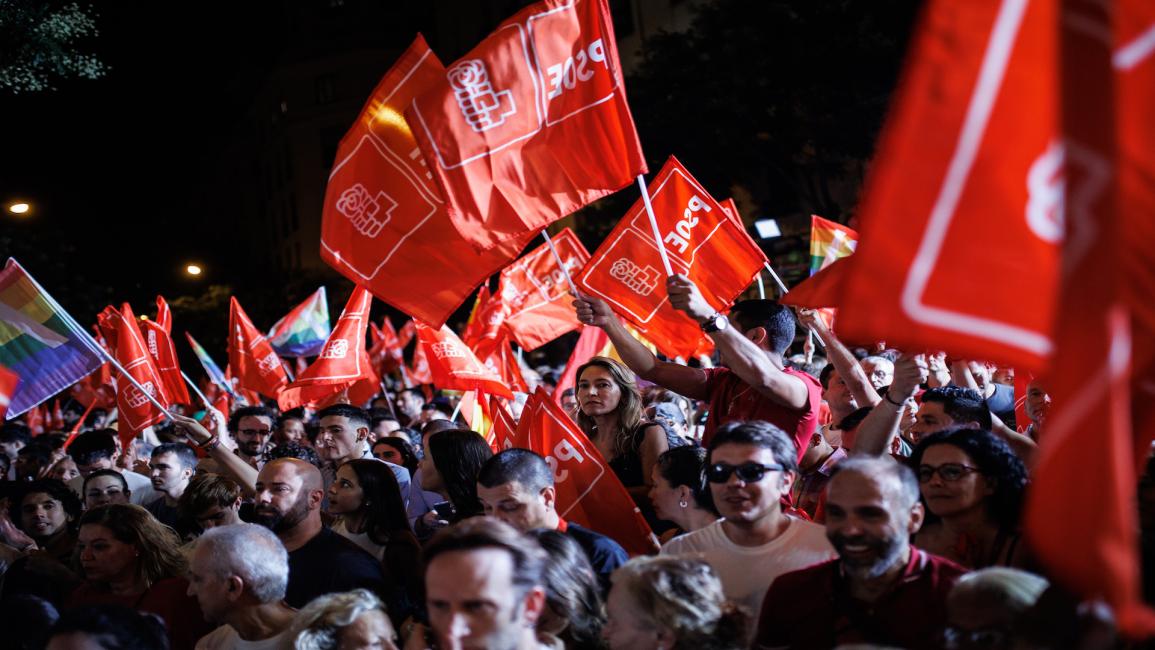 أنصار الحزب الاشتراكي في مدريد بعد الانتخابات 