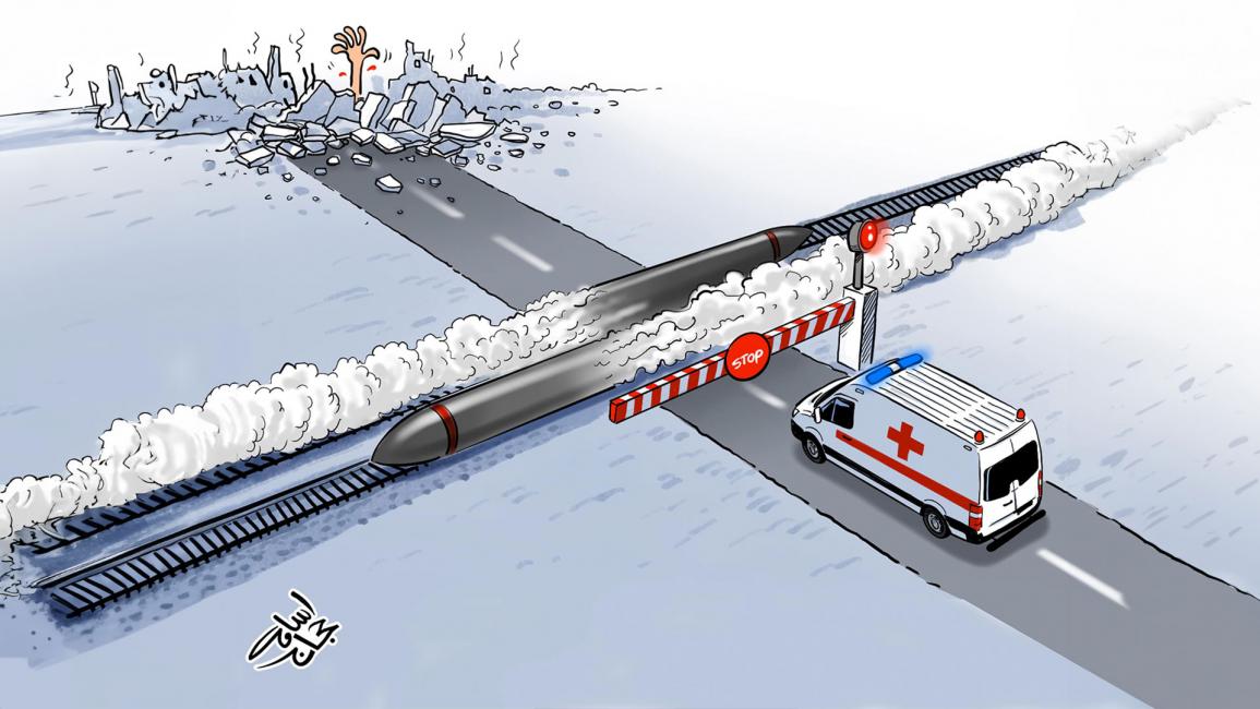 رسومات كاريكاتيرية تجسد معاناة غزة