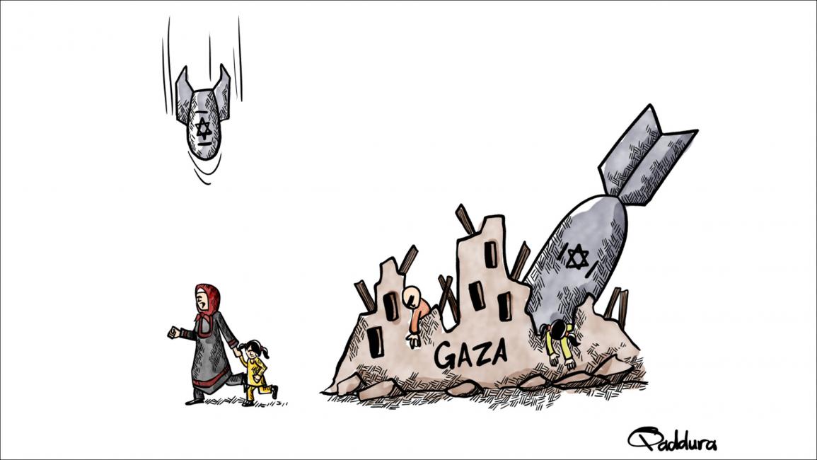 رسومات كاريكاتيرية تجسد معاناة غزة