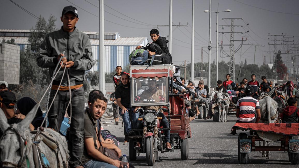 غزة.. نزوح العائلات الفلسطينية من شمال قطاع غزة باتجاه الجنوب