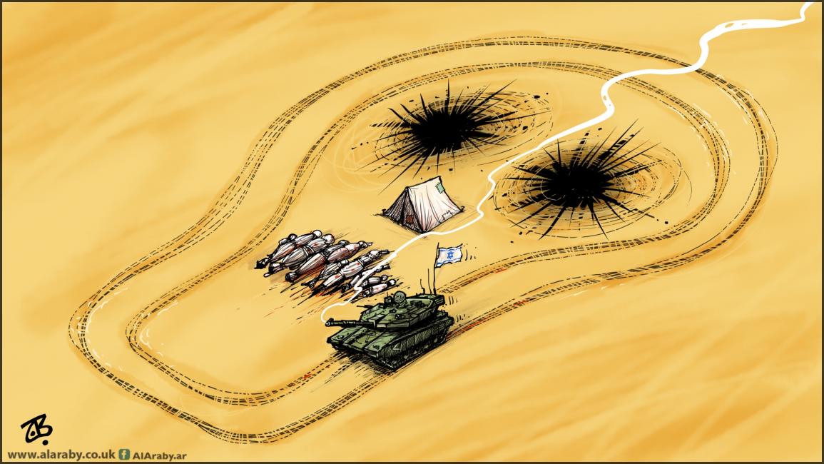 كاريكاتير حرب الإبادة الاسرائيلية/ حجاج