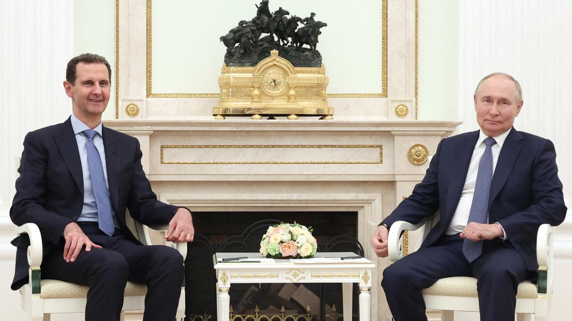 بوتين يتباحث والأسد في الكرملين في موسكو ( 24/7/2024 Getty)