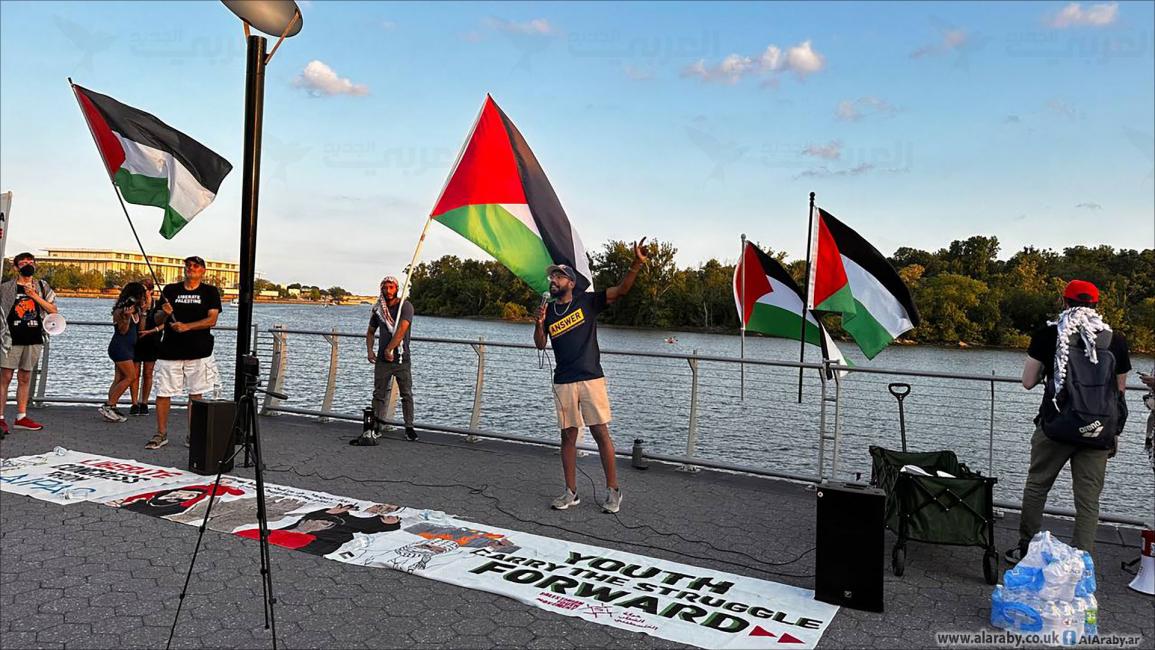 تظاهرة في واشنطن ضد العدوان الإسرائيلي على خانيونس