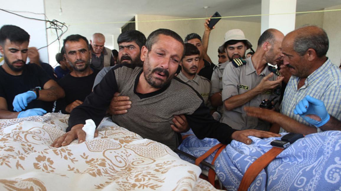 تشييع 3 أطفال استشهدوا بقصف إسرائيلي على جنوب لبنان، 17 يوليو 2024 (محمود زيات/فرانس برس)