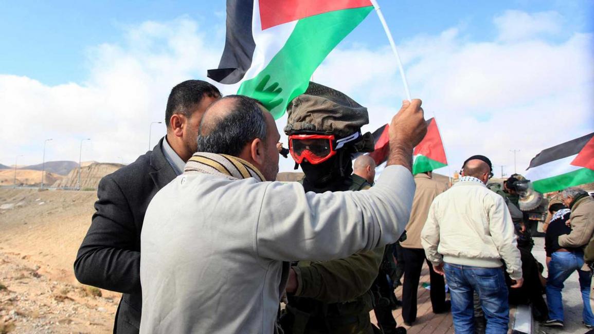 مظاهرة فلسطينية شرقي الضفة الغربية 
