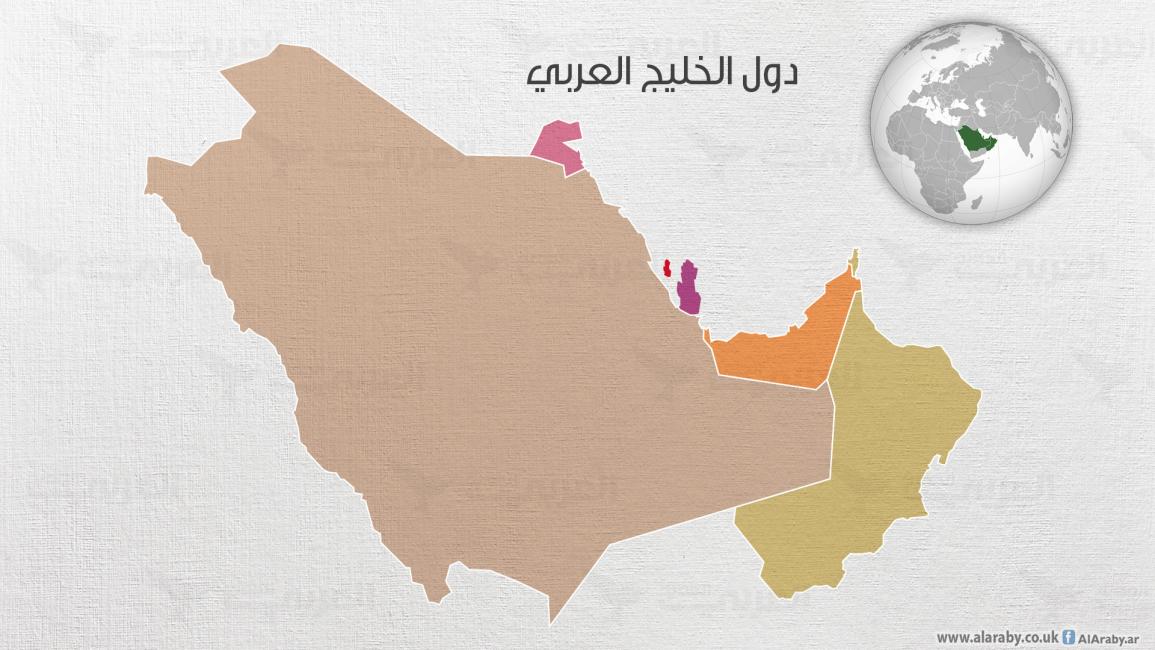 خريطة دول الخليج العربي