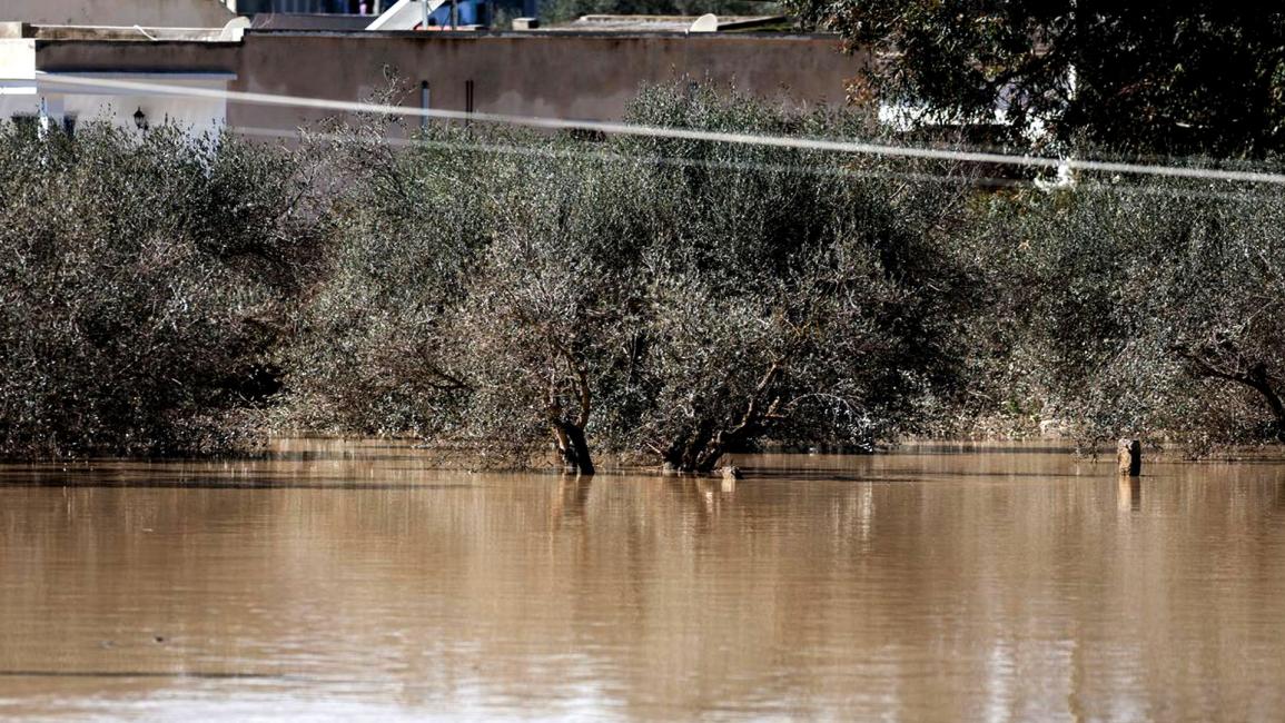 ارتفاع منسوب المياه بوادي مجردة شمال غربي تونس