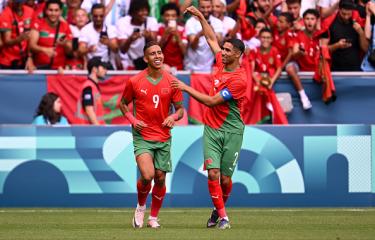 منتخب المغرب فاز على الأرجنتين في ملعب جوفري غيشارد في 24 يوليو 2024 في فرنسا (توليو م. بوليا/Getty)