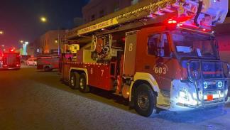 من عمليات السيطرة على حريق المنقف جنوبي الكويت (إكس/قوة الإطفاء الكويتية)