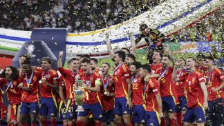 احتفل نجوم إسبانيا بتحقيق لقب بطولة اليورو، 14 يوليو 2024 (ساثيري كيلبا/Getty)