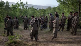 مقاتلو حزب العمال العمال الكردستاني شمالي دهوك، 22 يونيو 2013 (فرانس برس)