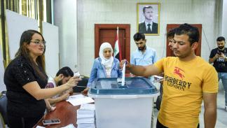 مركز اقتراع في انتخابات مجلش الشعب في سورية، حلب 15 يوليو 2024 (فرانس برس)
