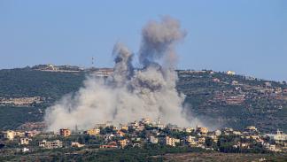 آثار القصف على قرية شيحين جنوب لبنان 28 يوليو 2024 (فرانس برس)