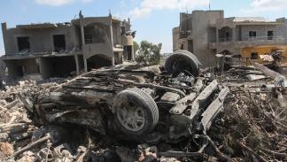 آثار القصف على قرية شمع جنوب لبنان 2 أغسطس 2024 (فرانس برس)