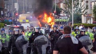 ساوثبورت - اشتباكات بين الشرطة ومتظاهرين، 30 يوليو 2024 (Getty)
