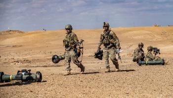 تدريبات عسكرية لقوات التحالف في دير الزور، 25 مارس 2022 (فرانس برس)