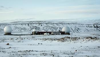 قاعدة بيتوفيك الفضائية الأميركية في غرينلاند 4 أكتوبر 2023 (توماس تراسدال/فرانس برس)