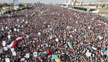 فلسطين قضية مركيزة لدى اليمنيين (محمد حمود/Getty)