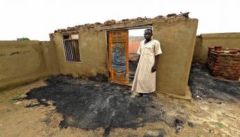 ​  صورة تظهر الدمار الناجم عن الاشتباكات القبلية في الروصيرص بولاية النيل الأزرق جنوب السودان (8/8/2022/فرانس برس)  ​