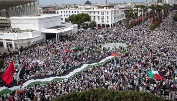 الطلاب في قلب التضامن المغربي مع غزة (فاضل سنا/فرانس برس)