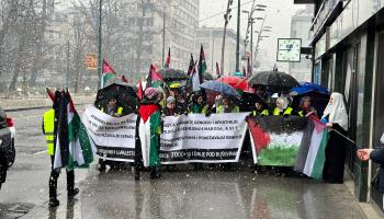 من مظاهرة تضامنية مع الشعب الفلسطيني في سراييفو، البوسنة والهرسك، 10 ديسمبر/ كانون الأول 2023 (Getty)