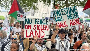 مظاهرة في لندن تطالب بوقف الحرب على غزة، لندن 8 يونيو 2024 (العربي الجديد)