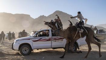أفراد قبائل في سيناء، 10 يناير 2024 (علي مصطفى/Getty)