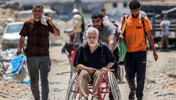 نازحون من حي الشجاعية في مدينة غزة - 27 يونيو 2024 (عمر القطاع/ فرانس برس)