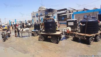عربات تروي جزءاً من العطش في غزة ، 1 يوليو 2024 (العربي الجديد)