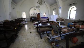 كنيسة المستشفى المعمداني في مدينة غزة بعد الإخلاء - 8 يوليو 2024 (داود أبو الكاس/ الأناضول)