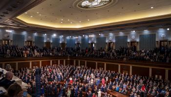 أظهر سياسيون حفاوة بخطاب نتنياهو أمام الكونغرس في العاصمة واشنطن (24/7/2024 Getty) 