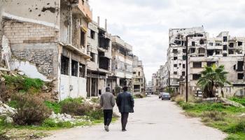 حي مدمر في حمص جراء القصف، 3 فبراير 2024(Getty)
