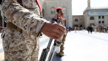 عناصر أمن يتبعون لجماعة الحوثيين في اليمن، صنعاء 3 يونيو 2024 (Getty)