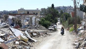 مبان مدمرة في قرية عيتا جراء القصف الإسرائيلي 29 يونيو2024 (Getty)