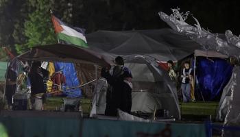 مخيم داعم للفسطينيين في جامعة تورنتو الكندية، 2 يوليو 2024 (Getty)
