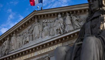 قصر بوربون في باريس حيث تعقد الجمعية الوطنية اجتماعاتها، 10 يوليو 2024 (فرانس برس)