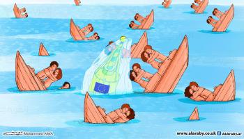 كاريكاتير قوارب الموت / ابوعفيفة