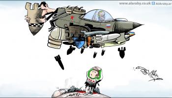 كاريكاتير قصف ادلب / حمرة 