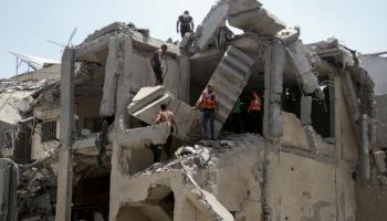 منزل مدمر جراء قصف إسرائيلي على غزة، 4 يوليو 2024 (رويترز)
