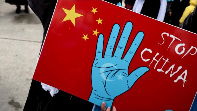 مظاهرة للتنديد بسياسات الصين ضد مسلمي تركستان الشرقية