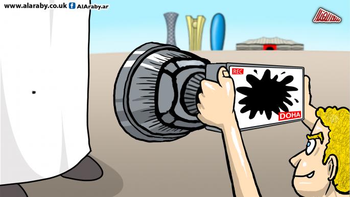 كاريكاتير الاعلام الغربي وقطر / المهندي