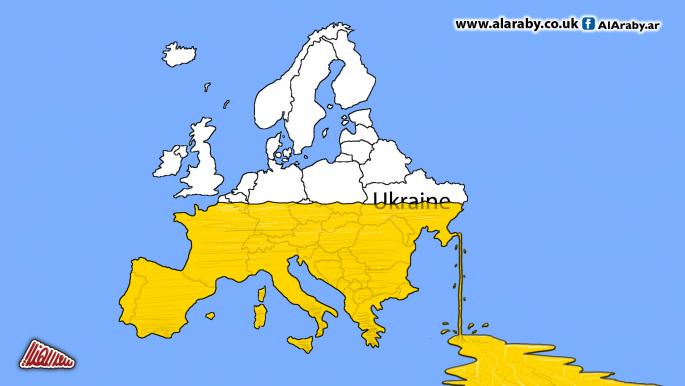 كاريكاتير غير جاهز للنشر اوروبا اوكرانيا / المهندي