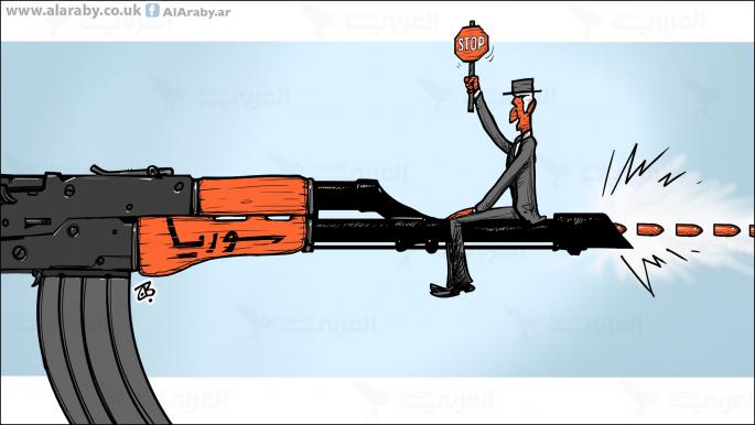 كاريكاتير وقف اطلاق النار / حجاج